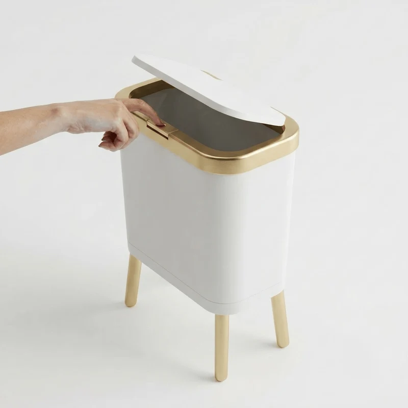 Poubelle Cuisine Design 15L - Étroite, Haut sur Pieds et Pratique