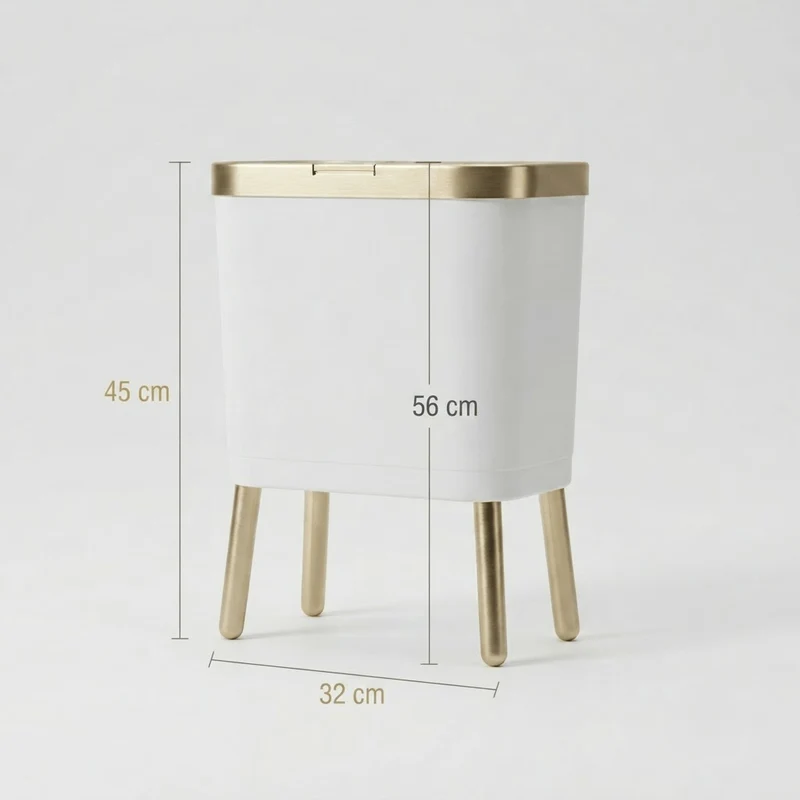 Poubelle Cuisine Design 15L - Étroite, Haut sur Pieds et Pratique