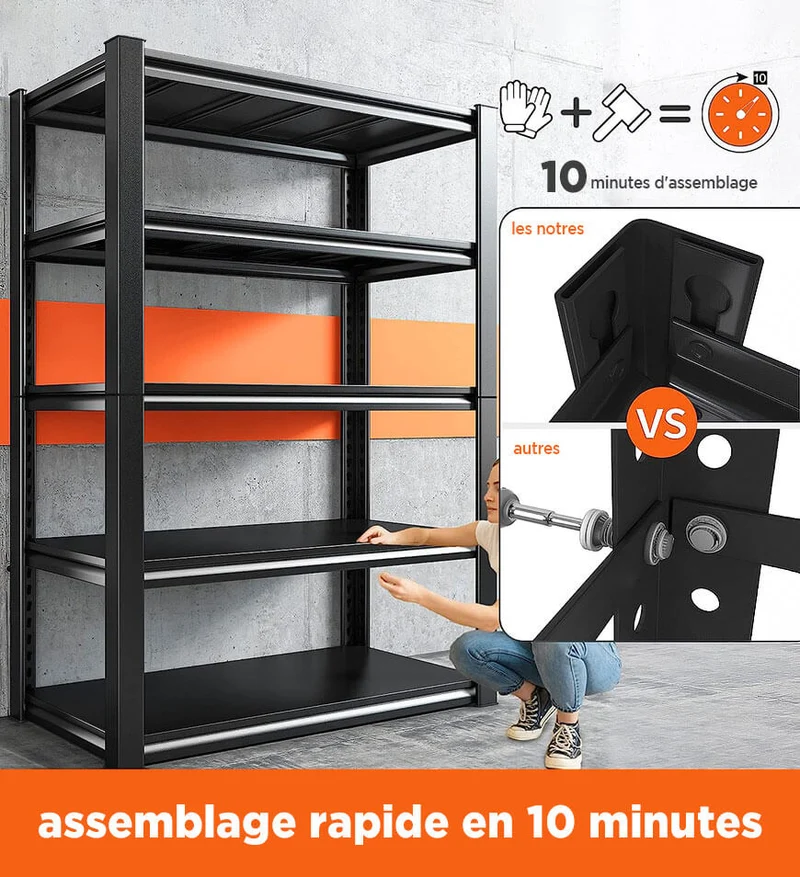 Joybos® Étagères de Rangement de Garage en Métal Robustes