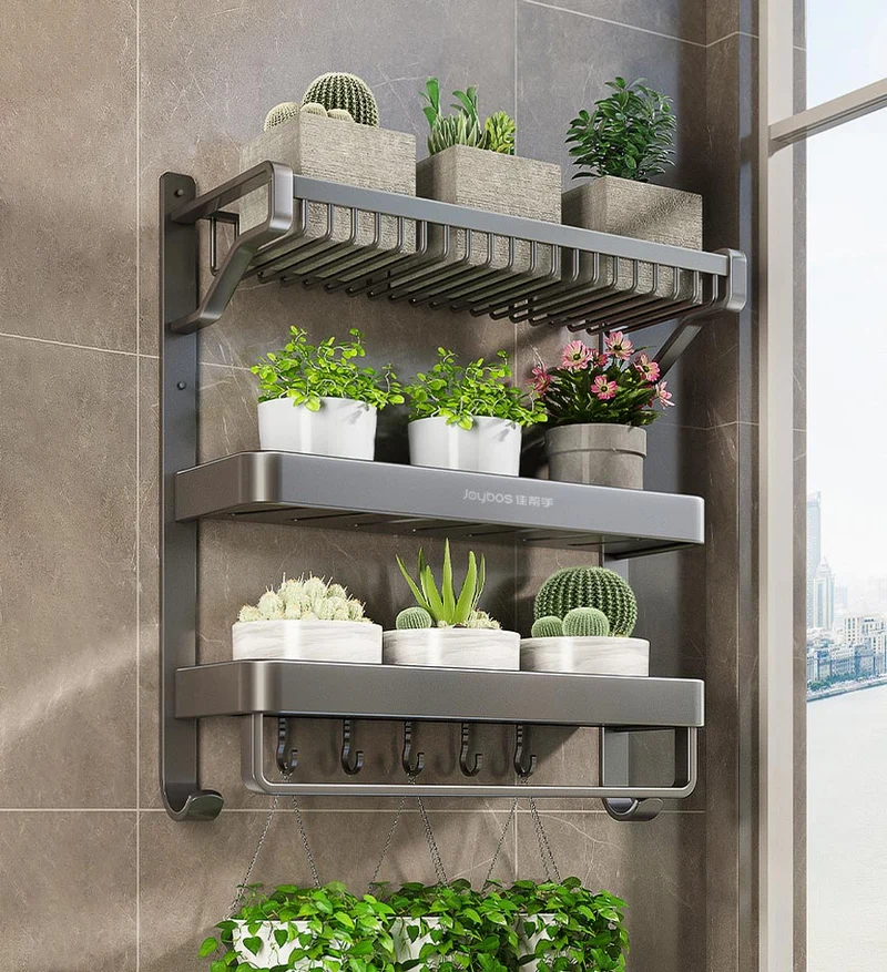 Joybos® Support de Rangement Mural en Métal pour Salle de Bain à 3 Niveaux F205