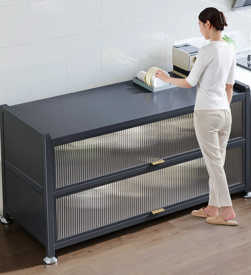 Joybos® 3 Niveaux Armoire de Rangement en Métal avec Porte Magnétique F97