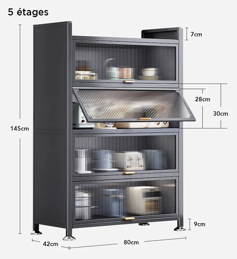 Joybos® 6 niveaux Grande Armoire de Rangement de Cuisine en Métal Mise à Niveau F118