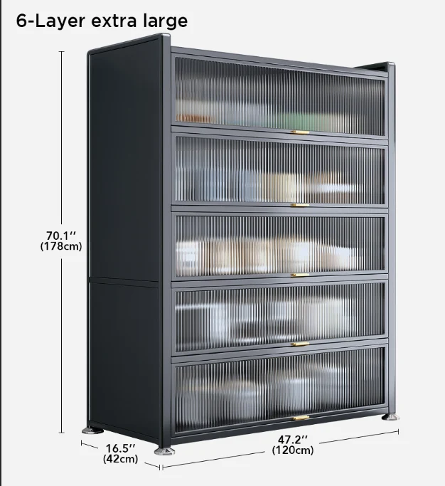 Joybos® 6 niveaux Grande Armoire de Rangement de Cuisine en Métal Mise à Niveau F118