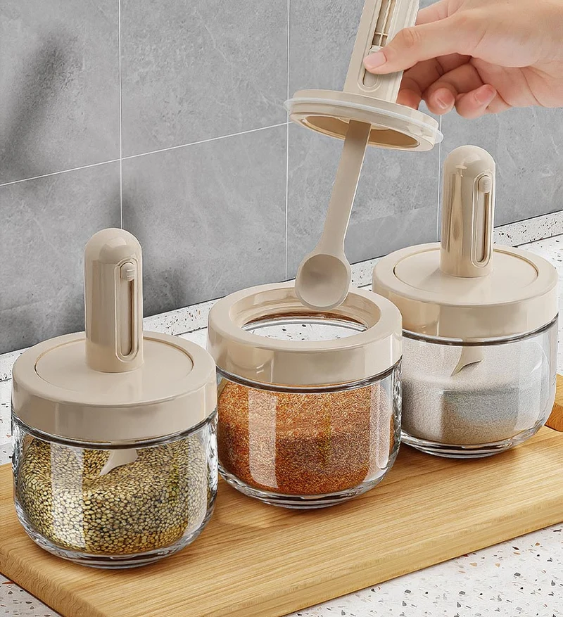 Joybos® Glass Seasoning Jar avec Cuillère F123