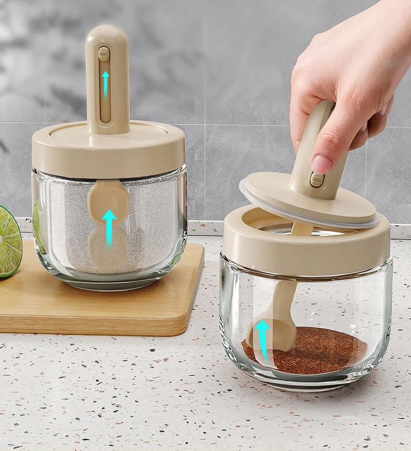 Joybos® Glass Seasoning Jar avec Cuillère F123