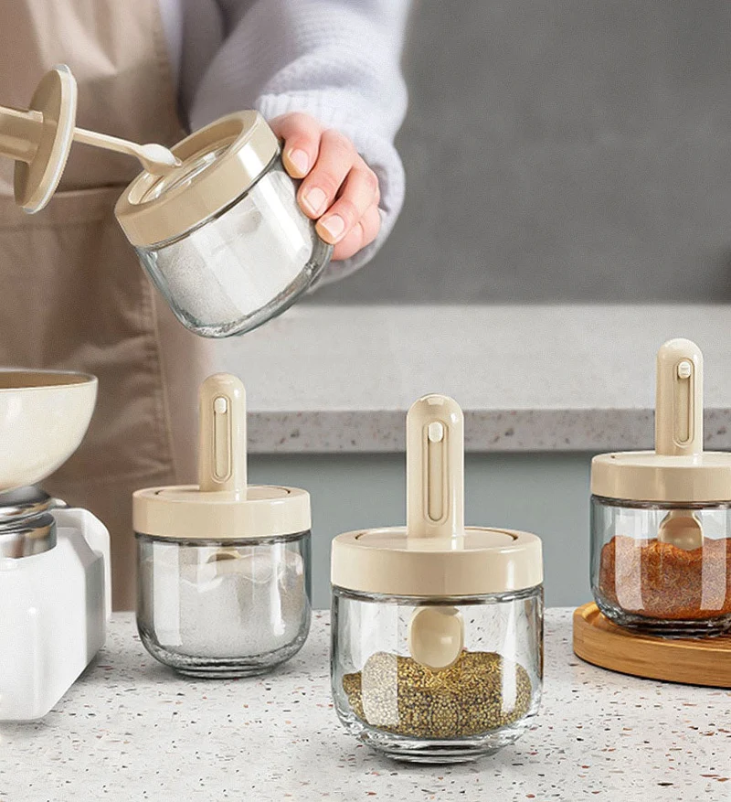 Joybos® Glass Seasoning Jar avec Cuillère F123
