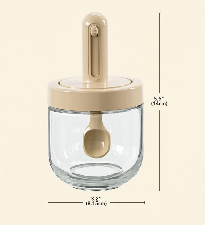Joybos® Glass Seasoning Jar avec Cuillère F123