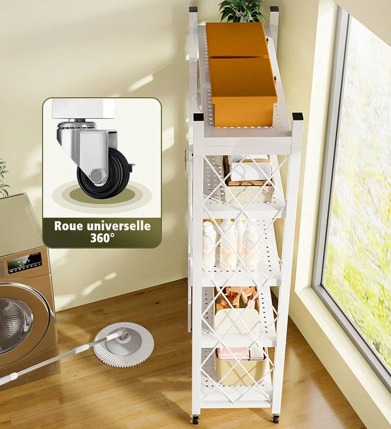 Joybos® Étagère Pliable Robustes avec Roues à 5 Niveaux F112