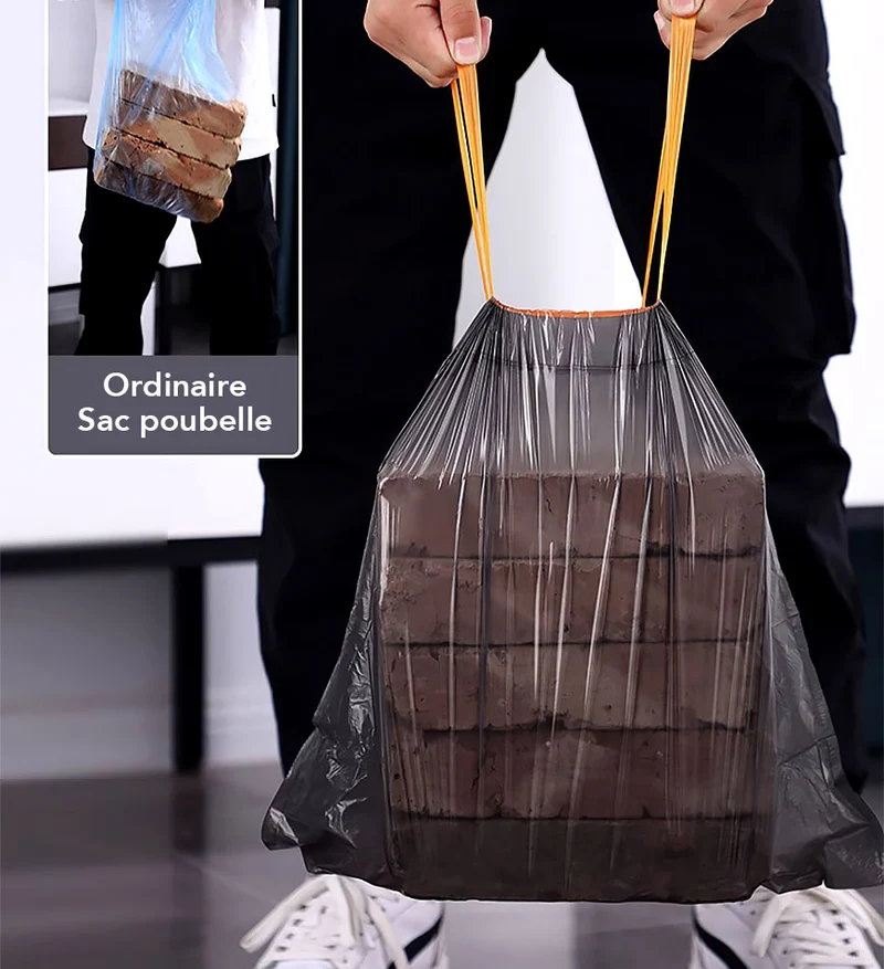 Joybos® Sac Poubelle Noir avec Cordon de Serrage