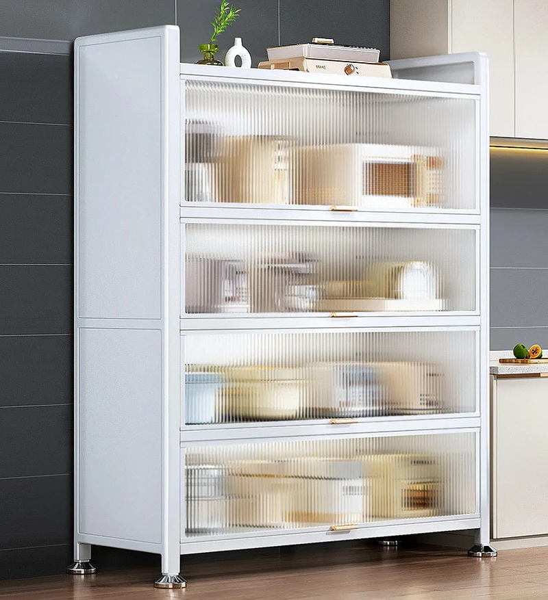 Joybos® Armoires de Rangement en Métal à 5 Niveaux avec Portes Transparentes F56