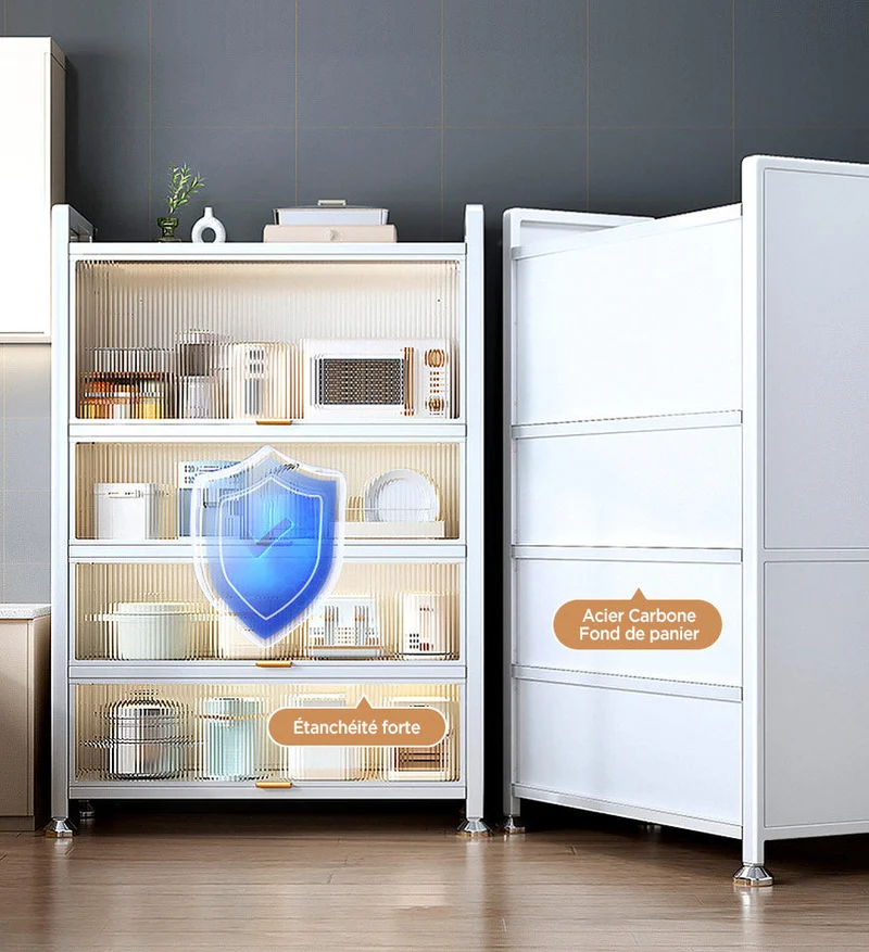 Joybos® Armoires de Rangement en Métal à 5 Niveaux avec Portes Transparentes F56