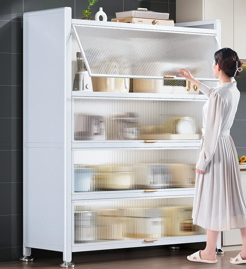 Joybos® Armoires de Rangement en Métal à 5 Niveaux avec Portes Transparentes F56