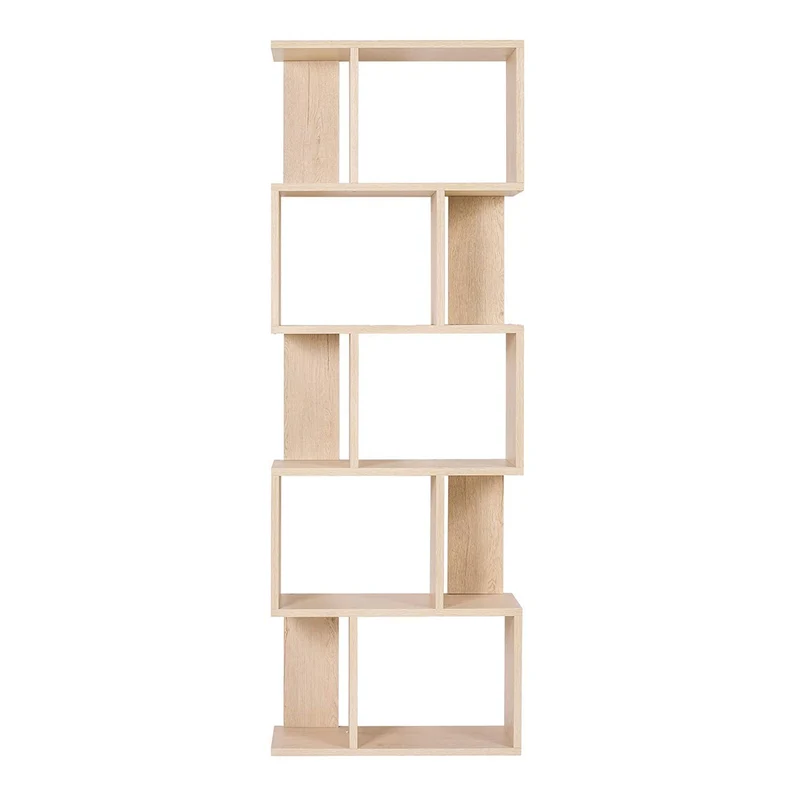 Rebecca Mobili RE4788 Étagère Moderne, bibliothèque en Bois, 5 étagères, Style Moderne, Beige, ameublement Salon, Maison, Bureau, 172,5 x 60 x 24 cm