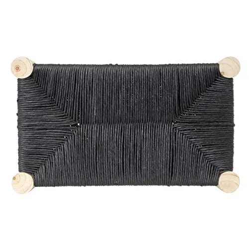 THE HOME DECO FACTORY Banc Maroc Noir, Bois De Pin, 50 x 30 x 35 cm