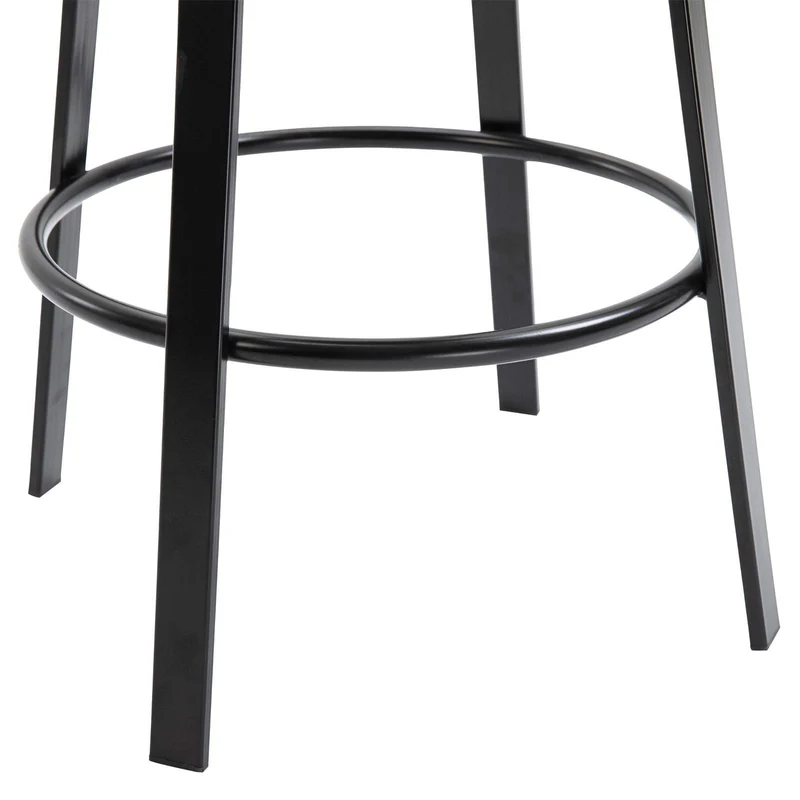 IDIMEX Lot de 2 tabourets de Bar BATILDA Chaise Haute pour Cuisine ou comptoir avec Assise réglable en Hauteur Style bistrot Design Retro Industriel, en métal laqué Noir