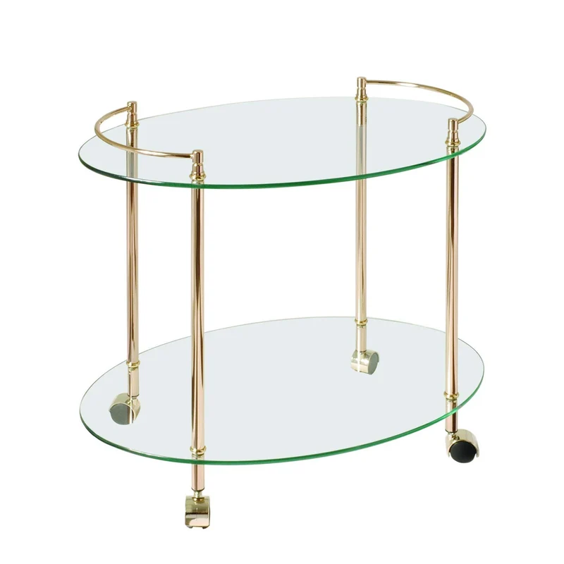 Haku Möbel 85368 Table pour Desserte Tube d'Acier/Verre Trempé Doré