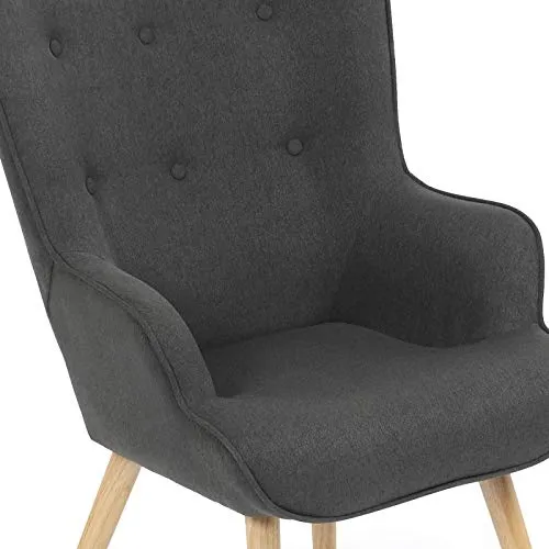 IDMarket - Fauteuil scandinave Ivar en Tissu Gris Anthracite