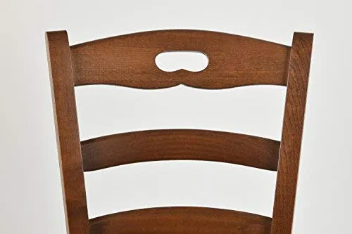 Tommychairs Chaise du Design - Set 2 chaises Savoie 38 pour la Cuisine et la Salle à Manger, avec Structure en Bois, Coleur Noix et Assise en Paille