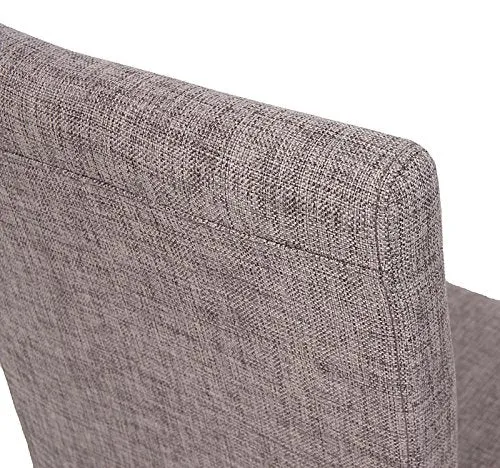 Mendler Lot de 4 chaises de séjour Littau, Tissu Gris, Pieds clairs