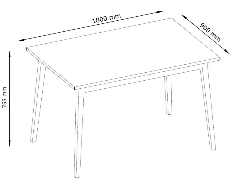 Marque Amazon - Movian - Table Moselle, 180 cm, Chêne Sonoma Couleur