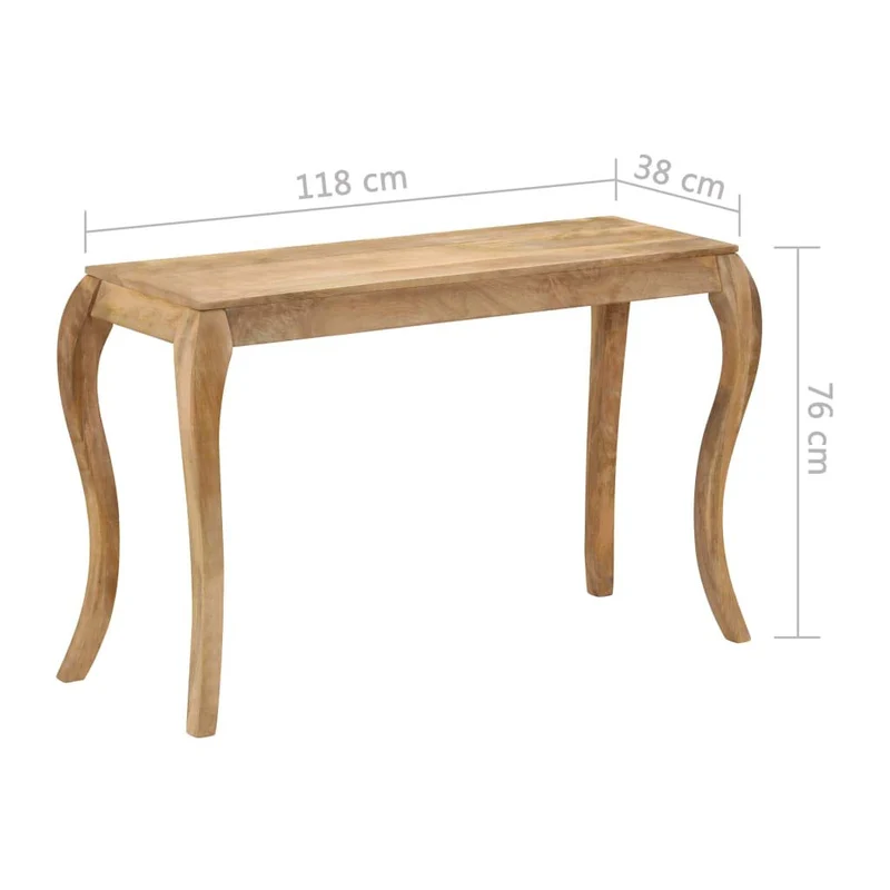 Festnight Table Console en Bois de Massif Table d'entrée Console pour Salon 118 x 38 x 76 cm