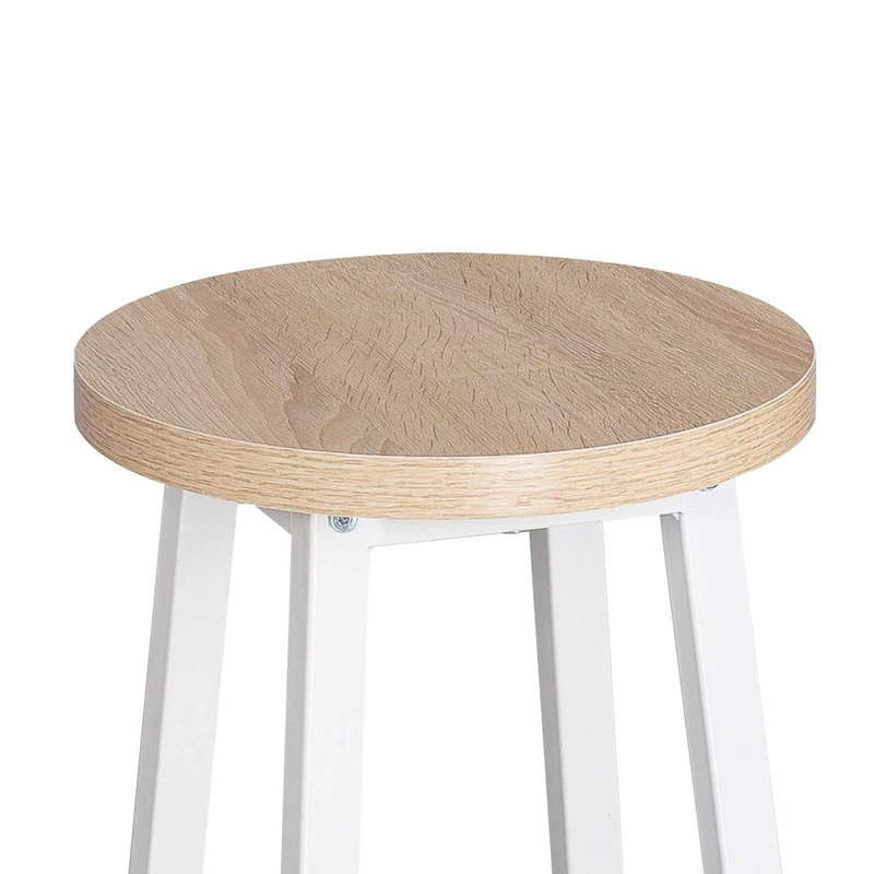 WOLTU BH130hei-2 Lot de 2 Tabourets de Bars Bistrot Structure en Acier Stable et Durable Surface d'assise en MDF, Chêne Clair
