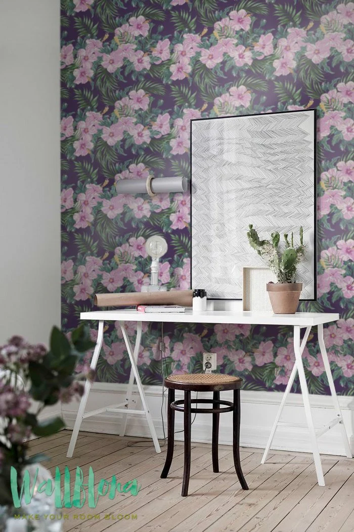 Papier peint Motif Tropical - Exotique amovible Papier peint papier peint Feuilles - Palm - Sticker mural - Motif Tropical Palm feuilles autocollant papier peint, 53 Cm wide by 121 Cm Tall