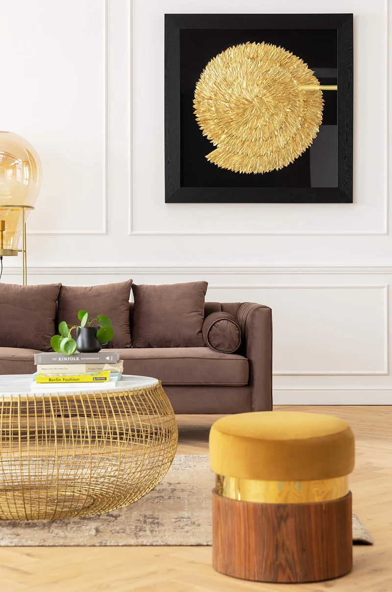 Kare Design Canapé Variete 3 Places Velours Marron