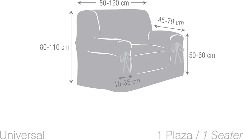 Eysa F61670 Housse de fauteuil Coton Ecru 120 x 110 x 70 cm