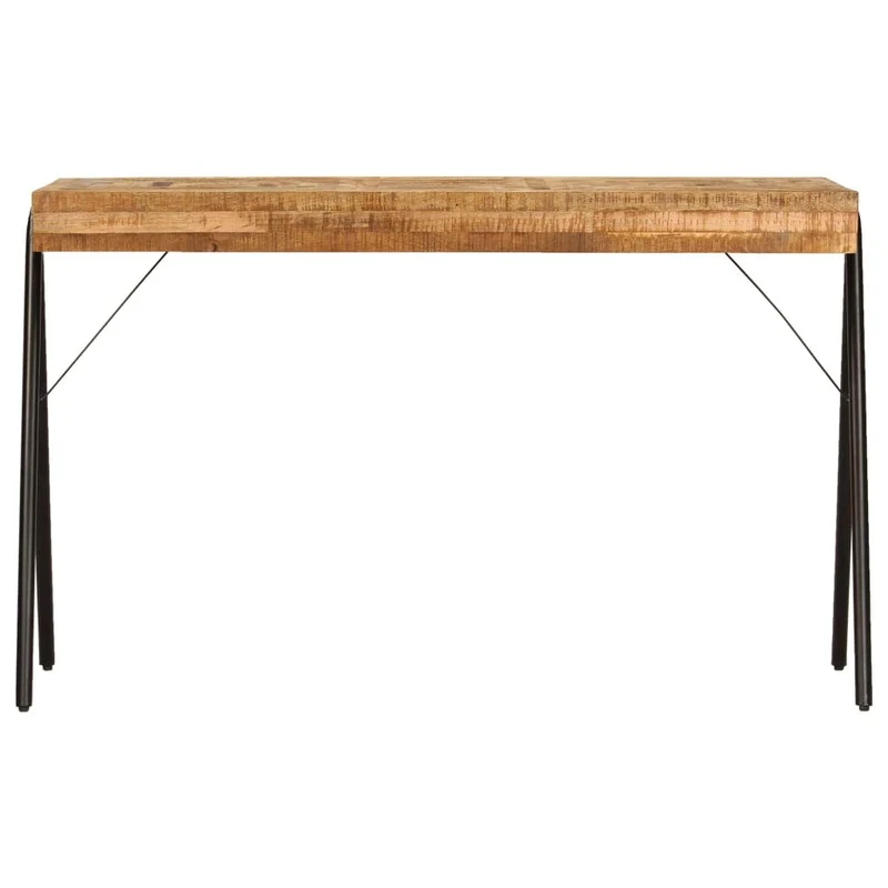 tidyard Table à Écrire Bois | Table de Bureau | Table Informatique Style Industriel en Bois de Manguier Massif 118 x 50 x 75 cm