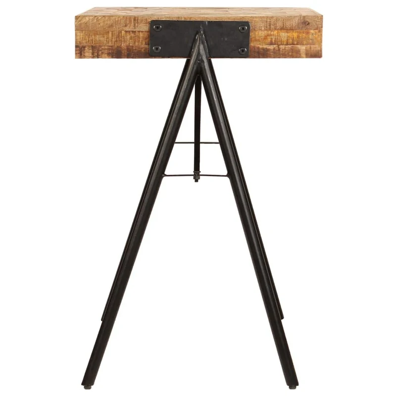 tidyard Table à Écrire Bois | Table de Bureau | Table Informatique Style Industriel en Bois de Manguier Massif 118 x 50 x 75 cm