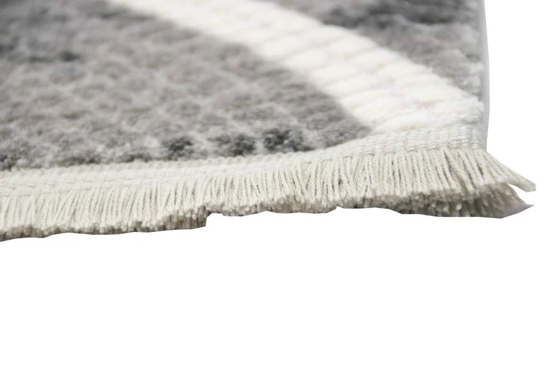 Mérinos Tapis Design en Laine Style marocain Gris crème Größe 160x230 cm