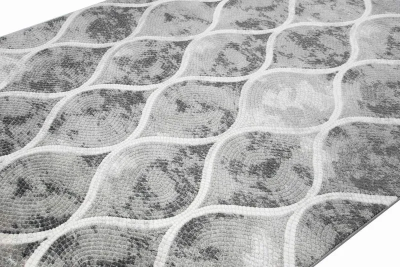 Mérinos Tapis Design en Laine Style marocain Gris crème Größe 160x230 cm