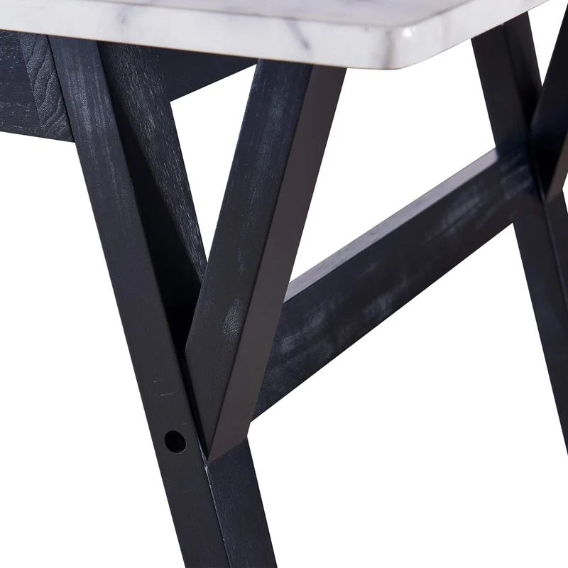 Versanora - Ashton rectangulaire à Manger Faux marbre Table- / Noir VNF-00079B