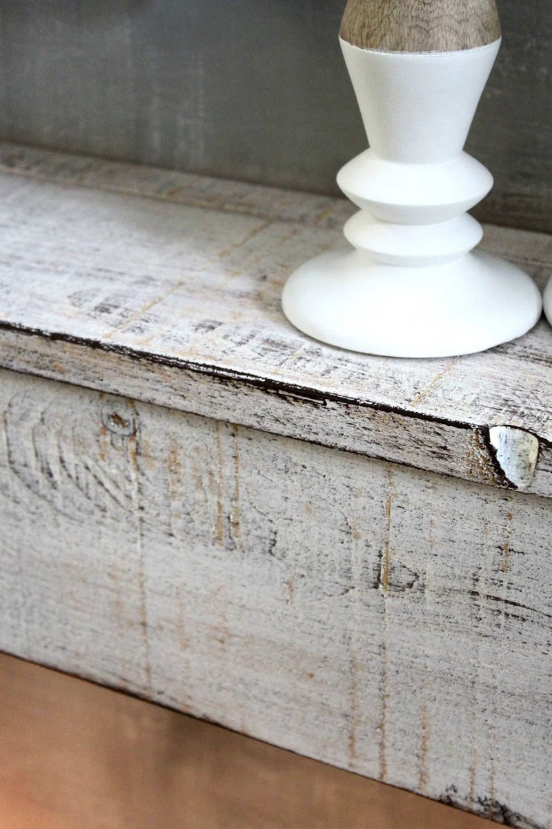 dekorie67 Console de cheminée Cheminée décorative Manteau de cheminée en bois blanc antique prêt à l'emploi