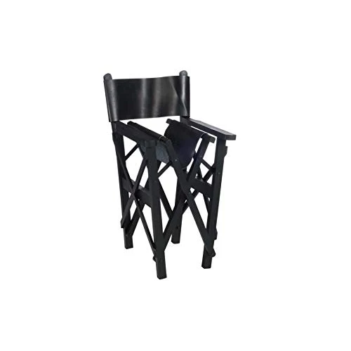 Fauteuil de réalisateur en véritable cuir noir