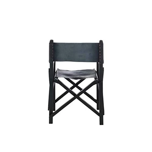 Fauteuil de réalisateur en véritable cuir noir