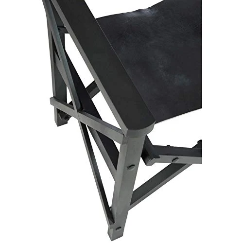 Fauteuil de réalisateur en véritable cuir noir