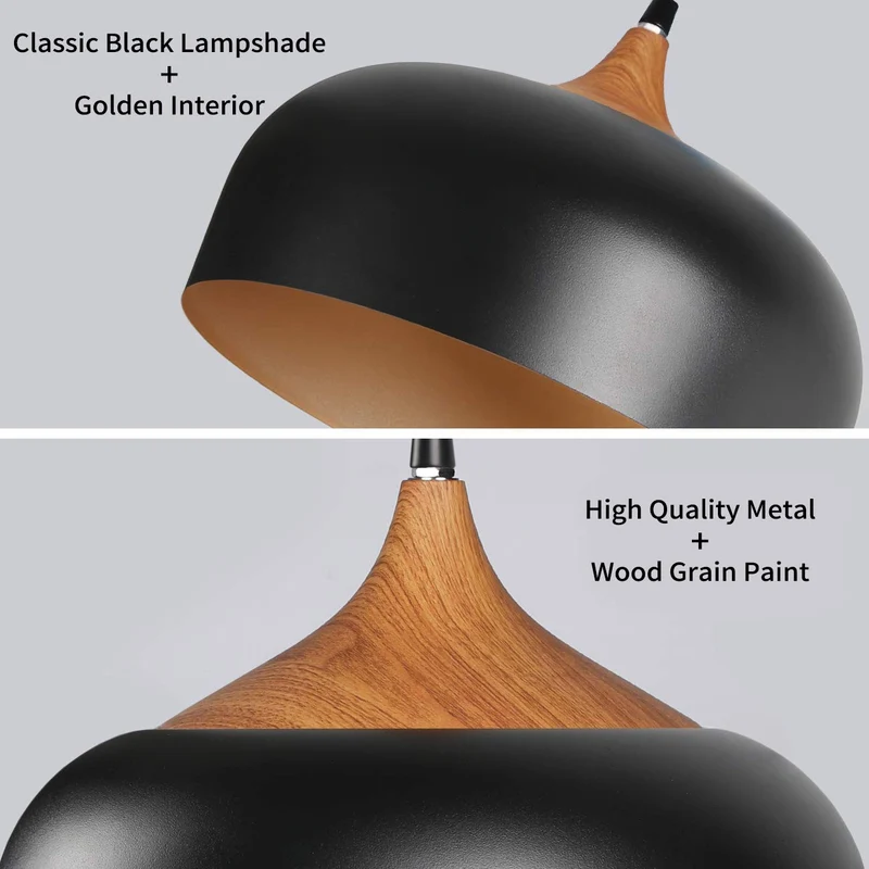 tomons Suspensions Vintage, Plafonniers Retro Industrielle, E27 Luminaires éclairage intérieur, pour Cuisine Salon Salle à Manger Chambre - Noir