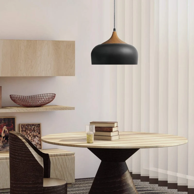 tomons Suspensions Vintage, Plafonniers Retro Industrielle, E27 Luminaires éclairage intérieur, pour Cuisine Salon Salle à Manger Chambre - Noir