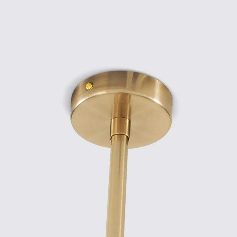 Dsrgwe Lustre Suspension Salon, Lustre en Verre à 6 Ampoules, Laiton satiné avec Globes Blancs, plafonnier de Branche de molécule Magique for Salle à Manger