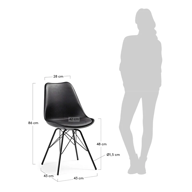 Kave Home - Chaise Ralf en polypropylène avec Pieds en Acier
