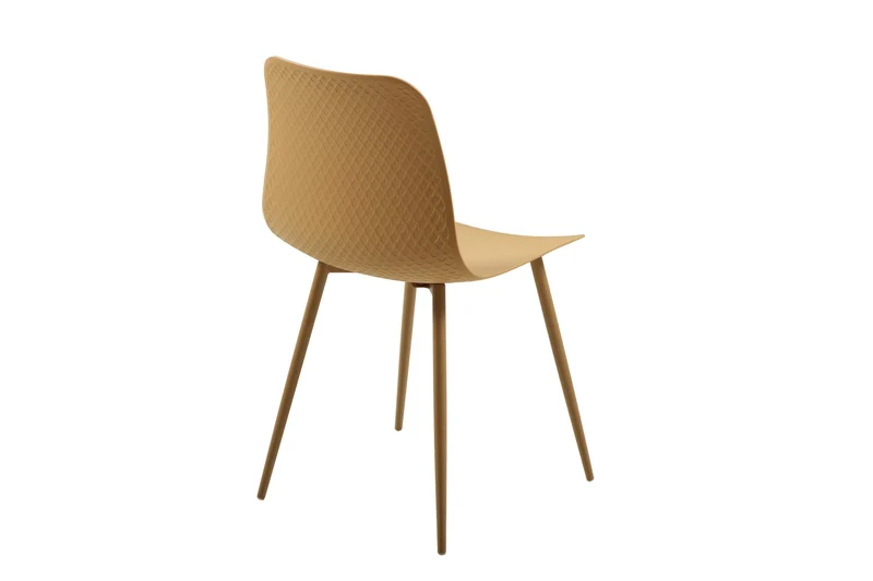 homemania Chaise Polaris, Set de 2 pièces, Assise en polypropylène Marron, Pieds en métal Color Legno-per Bureau, Salon, Salle à Manger, Cuisine, Chambre de letto-tavolo, L47 x P45 x A80 cm