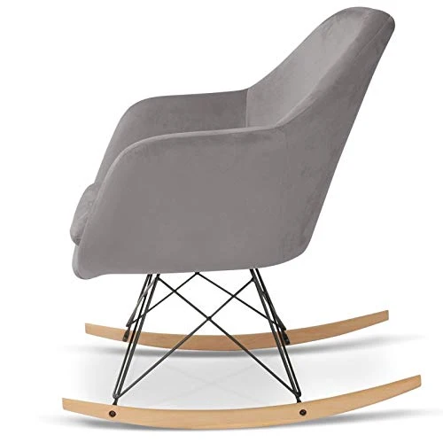 IDMarket - Fauteuil à Bascule Bora Velours Gris