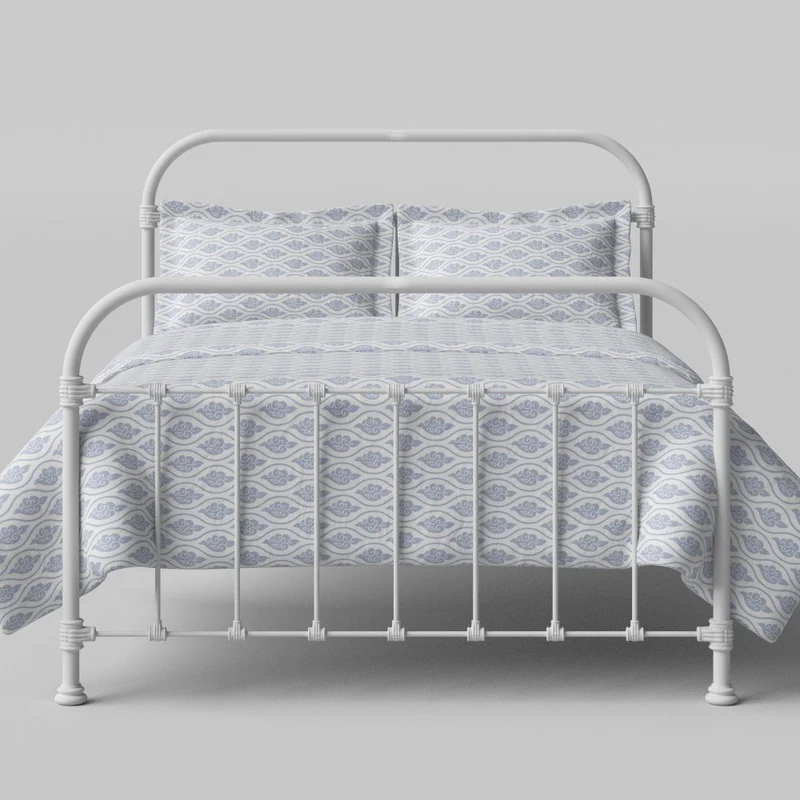 The Original Bed Co. Lit Timolin Cadre de Lit en Métal et Fer Blanc Satiné 160 x 190 cm
