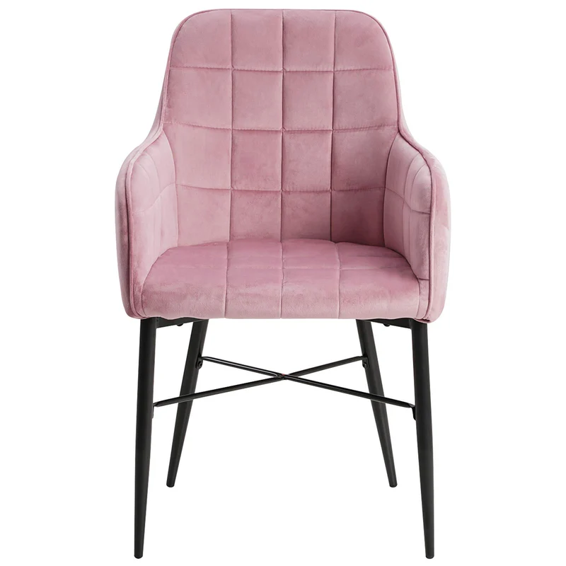 WOLTU 1 Chaise de Salle à Manger Fauteuil de Salon avec Velours Assise métal Pied,Rose BH81rs-1