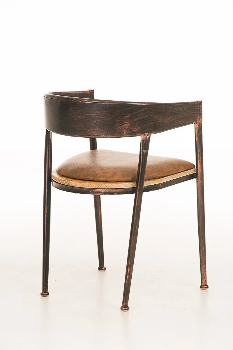 CLP Chaise de Bar Design Industriel Belvedere I Tabouret de Bar Style Industriel Assise Rembourrée Accoudoirs et Dossier I Chaise de Bistro Pieds en Bois I Couleur: Bronze