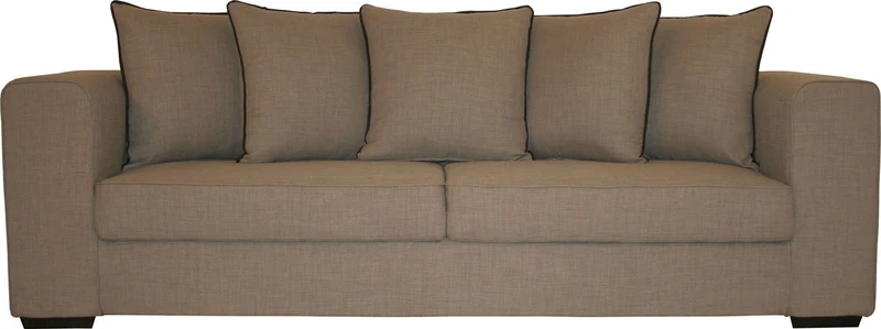 CANAPES TISSUS Calypso Canapé Fixé, Chenille, Gris, 240 x 84 x 85 cm