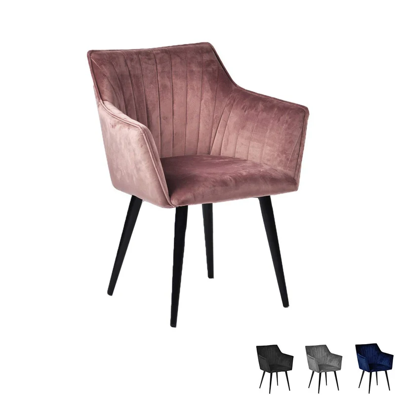 Nimara Mary Fauteuil en Velours avec accoudoirs