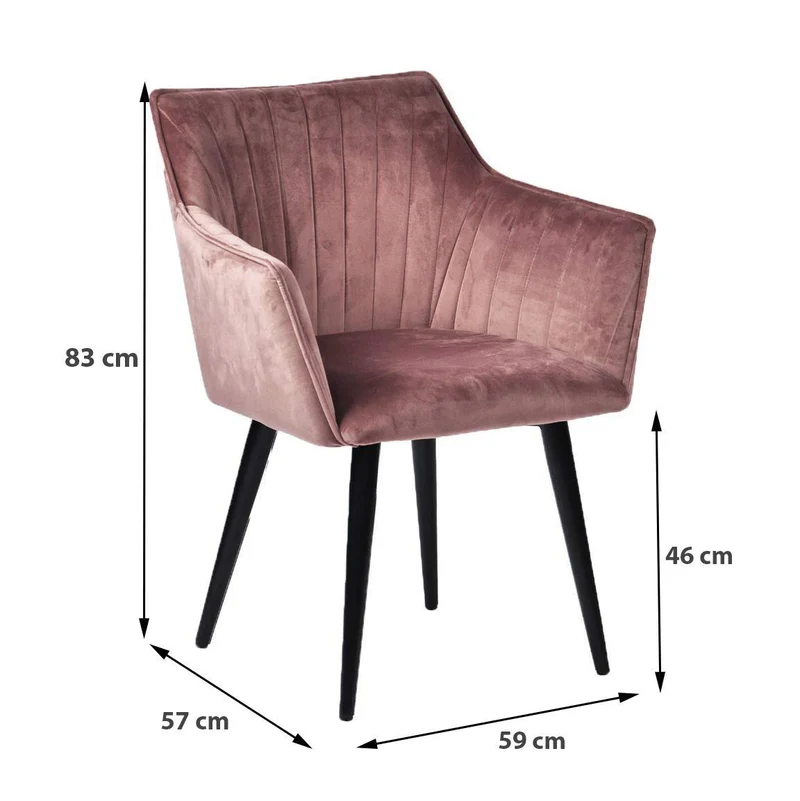 Nimara Mary Fauteuil en Velours avec accoudoirs